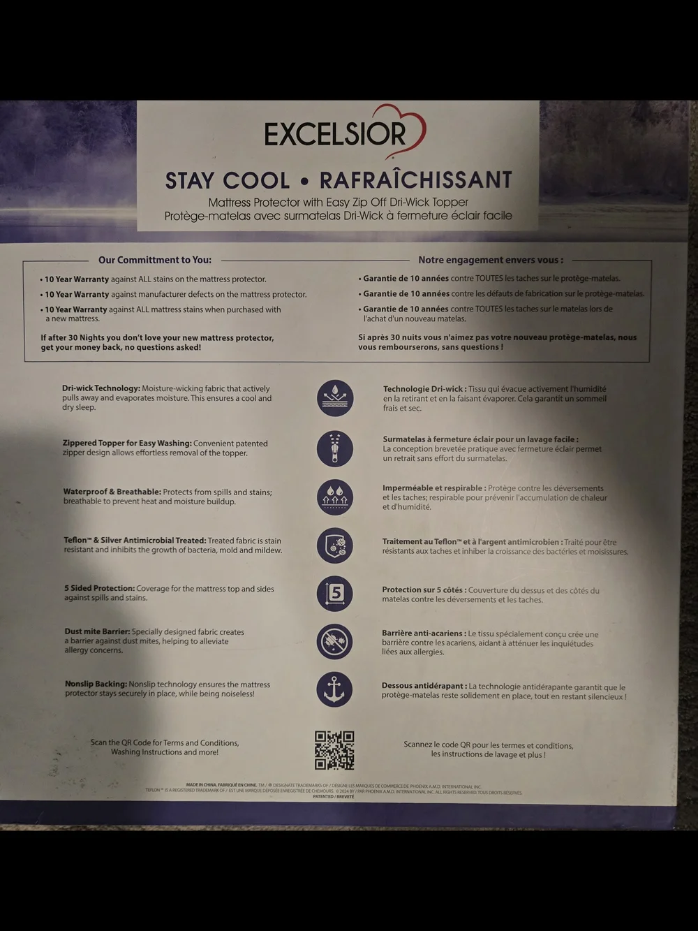 Excelsior Stay Cool Mattress Protector - Queen